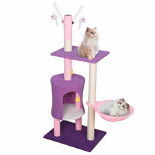 Load image into Gallery viewer, Purple Cat Tree Condo Scratching Post