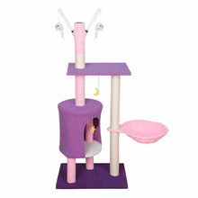 Load image into Gallery viewer, Purple Cat Tree Condo Scratching Post