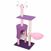 Load image into Gallery viewer, Purple Cat Tree Condo Scratching Post