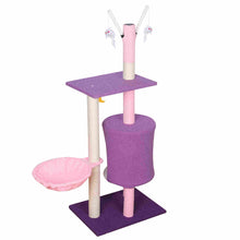 Load image into Gallery viewer, Purple Cat Tree Condo Scratching Post