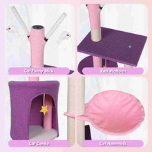 Load image into Gallery viewer, Purple Cat Tree Condo Scratching Post