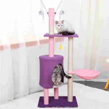 Load image into Gallery viewer, Purple Cat Tree Condo Scratching Post