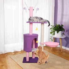 Load image into Gallery viewer, Purple Cat Tree Condo Scratching Post