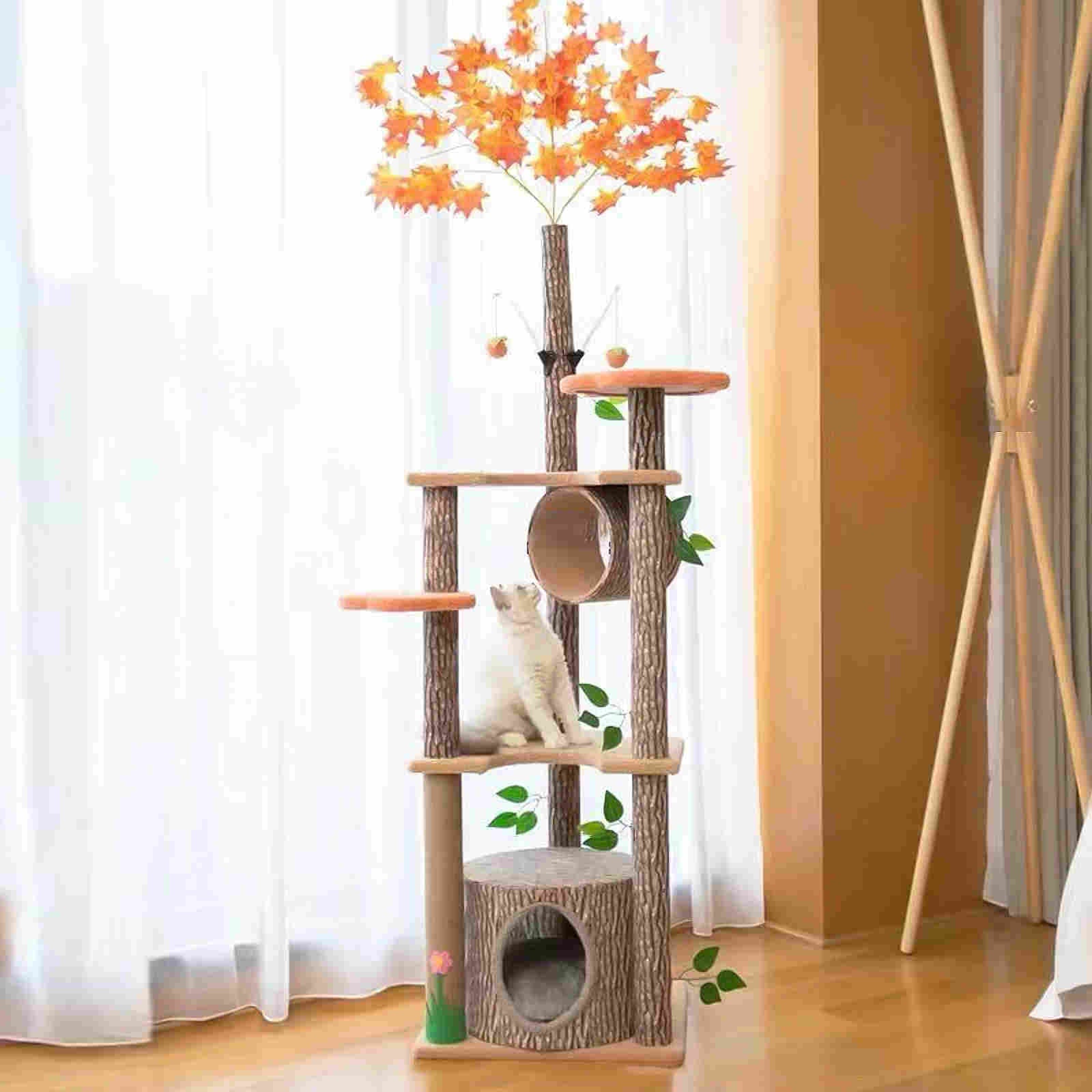 Cat tree with leaves hotsell