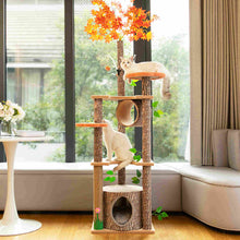 Load image into Gallery viewer, Cat Tree Condo Kitty Climbing Furniture with Leaves