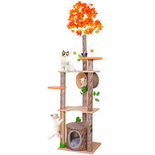 Load image into Gallery viewer, Cat Tree Condo Kitty Climbing Furniture with Leaves