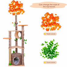 Load image into Gallery viewer, Cat Tree Condo Kitty Climbing Furniture with Leaves