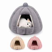 Load image into Gallery viewer, Cat Cave Bed Pet Enclosed House with Removable Cushion