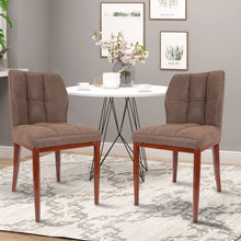Load image into Gallery viewer, Stitched Faux Leather Upholstered Dining Side Chair (Set of 2)