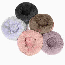 Load image into Gallery viewer, Round Plush Pet Bed for Dogs & Cats