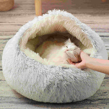 Load image into Gallery viewer, Plush Pet Cat Cave Bed Puppy Sleeping Kennel Nest