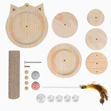Load image into Gallery viewer, Wooden Cats Sisal Scratcher with Track Ball Toys