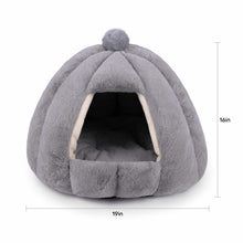 Load image into Gallery viewer, Cat Cave Bed Pet Enclosed House with Removable Cushion
