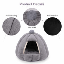 Load image into Gallery viewer, Cat Cave Bed Pet Enclosed House with Removable Cushion