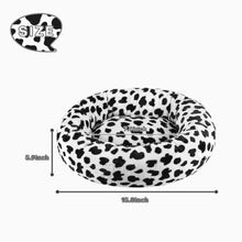 Load image into Gallery viewer, Round Dog Cat Pet Bed Crate Nest Milk Cow Print
