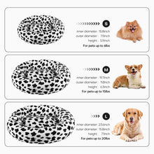 Load image into Gallery viewer, Round Dog Cat Pet Bed Crate Nest Milk Cow Print