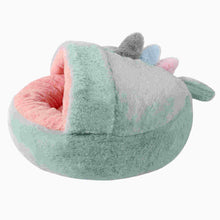 Load image into Gallery viewer, Plush Cat Cave Pet Bed Hooded Puppy Nest
