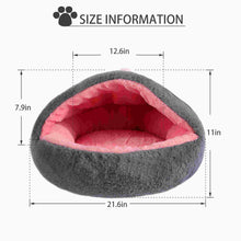 Load image into Gallery viewer, Plush Cat Cave Pet Bed Hooded Puppy Nest