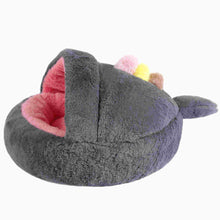Load image into Gallery viewer, Plush Cat Cave Pet Bed Hooded Puppy Nest