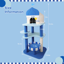 Load image into Gallery viewer, 53" Cat Tree Condo Scratcher Post Tower Blue