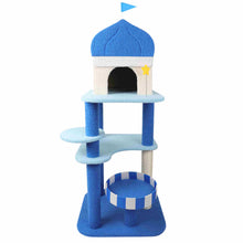 Load image into Gallery viewer, 53" Cat Tree Condo Scratcher Post Tower Blue