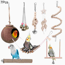Load image into Gallery viewer, 7Pcs Pet Bird Toys Cage Swing Coconut Shell Nest
