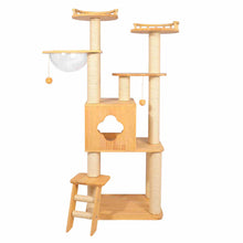 Load image into Gallery viewer, 59" Solid Wood Cat Tree Tower Condo Large Activity Center