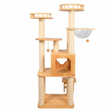 Load image into Gallery viewer, 59" Solid Wood Cat Tree Tower Condo Large Activity Center