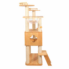Load image into Gallery viewer, 59" Solid Wood Cat Tree Tower Condo Large Activity Center