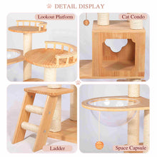 Load image into Gallery viewer, 59" Solid Wood Cat Tree Tower Condo Large Activity Center