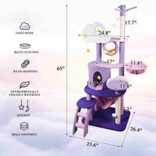 Load image into Gallery viewer, 65" Large Cat Tree Scratching Condo Tower Furniture