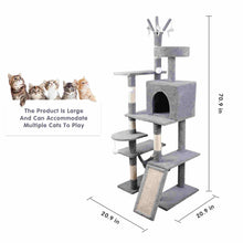 Load image into Gallery viewer, 70.9 inch Multi-Level Cat Tree Condo Climbing Tower
