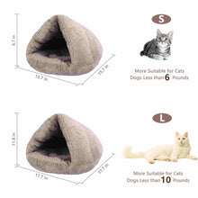 Load image into Gallery viewer, Cat Bed Cave Hooded Puppy Bed
