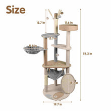 Load image into Gallery viewer, 56 Inch Cat Tree Tower Cat Furniture