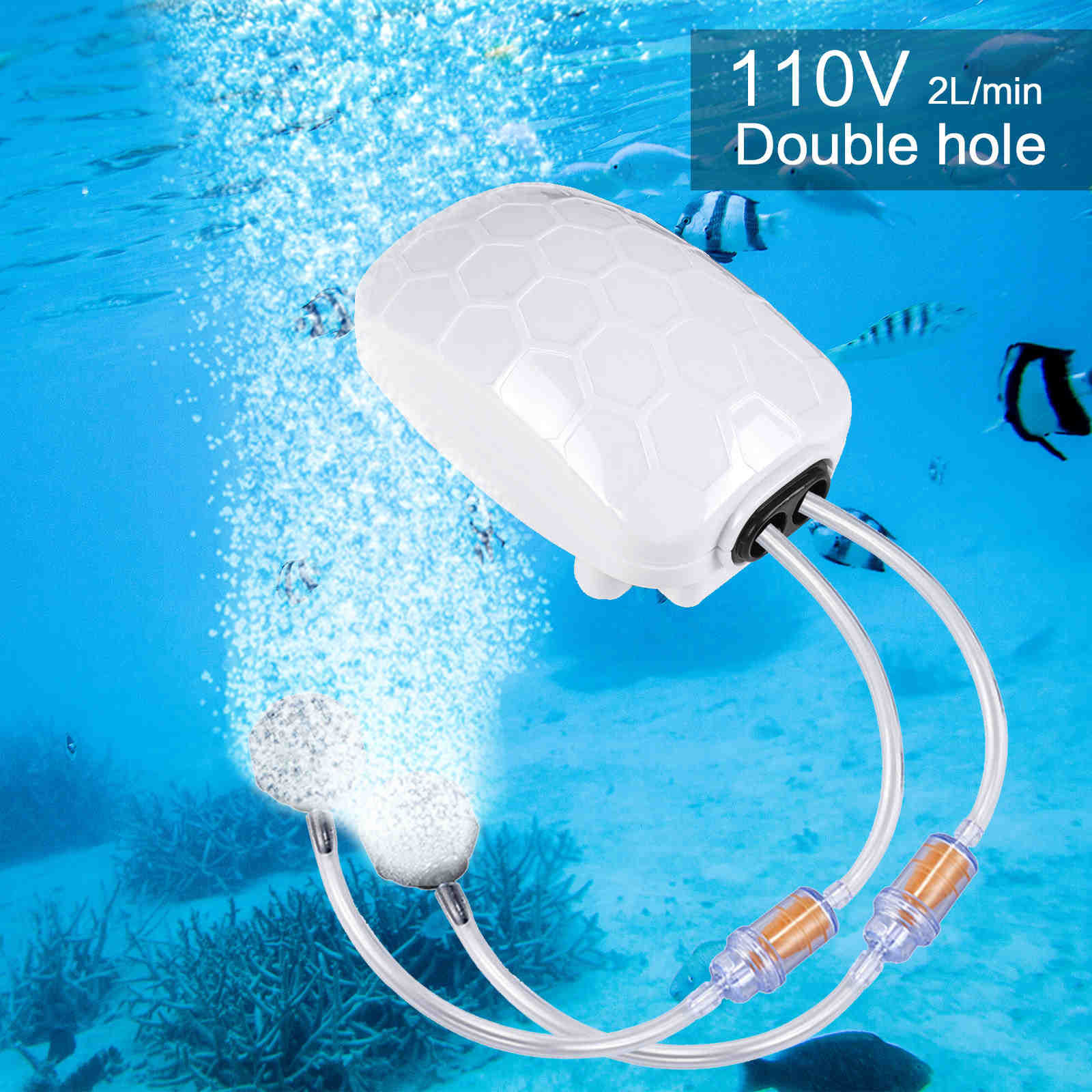 Buy COLOURFUL - Single Outlet Aquarium Air Pump, Fish Tank Aerator with  Accessories, Oxygen Pump for Small/Medium Size Tank, Suitable to 10L to  200L