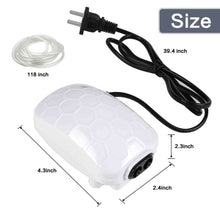 Load image into Gallery viewer, Dual Outlet Aquarium Air Pump Fish Tank Aerator Oxygen Pump