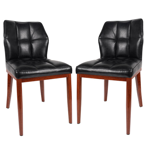 Stitched Faux Leather Upholstered Dining Side Chair (Set of 2)